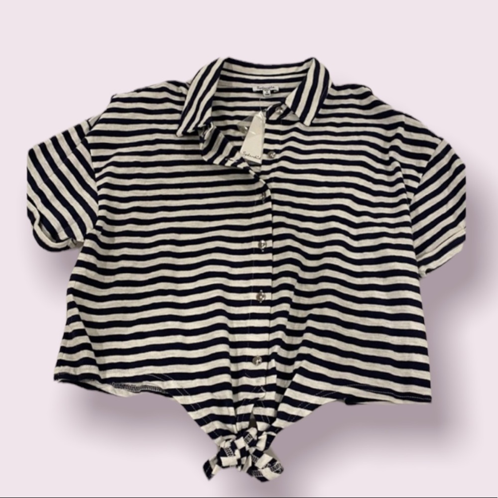 COPY - Splendid Navy and White Stripe Top